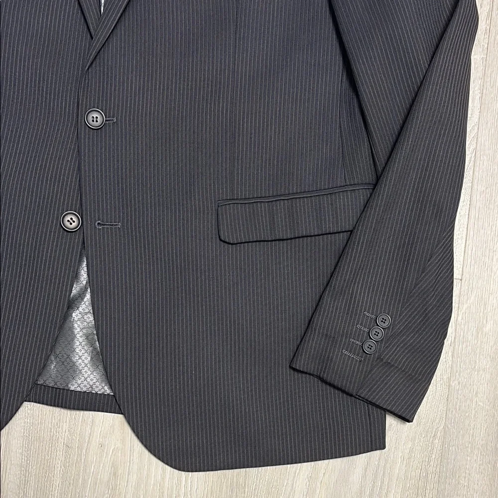 🔥BUNDLESALE 48R Alberto Cardinali Gray Slim Fit Sport Coat with Pinstripes